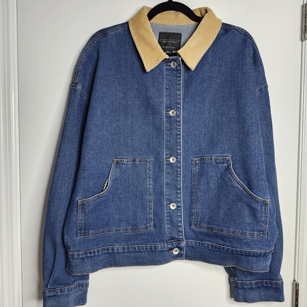 Sanctuary Denim Barn Jacket Jean Chore Jacket Womens XL NWT - Picture 2 of 10
